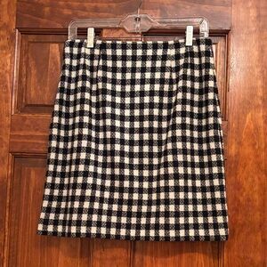 Talbots Black and Cream Checkered Pencil Skirt